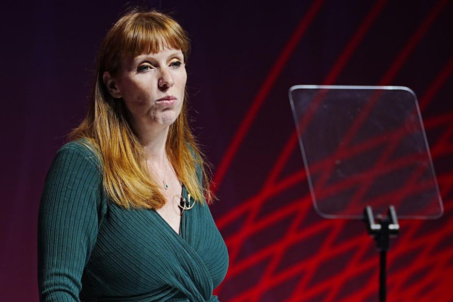 Deputy Prime Minister Angela Rayner speaking at the Local Government Association annual conference.