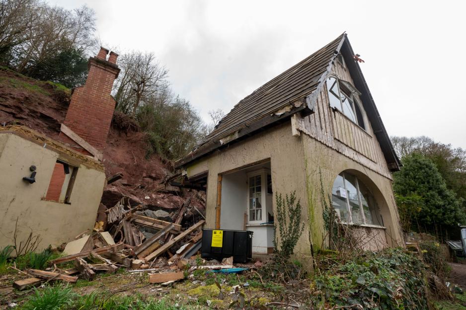 Family have miracle escape after landslide destroys village home