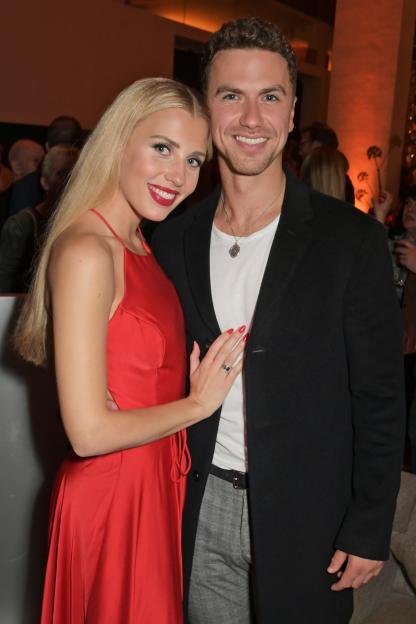 Celinde Schoenmaker and Richard Fleeshman attending "The Light In The Piazza" after-party.