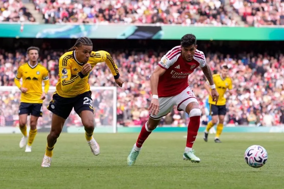 Arsenal injury blow as Piero Hincapie carried off pitch during WARM-DOWN after full-time of Leeds win