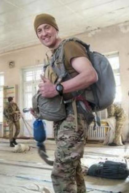 Shaun Pinner in uniform while serving in the Ukrainian marines.