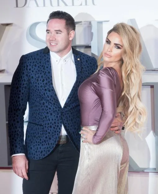 Katie Price and Kieran Hayler on the red carpet at the "Fifty Shades Darker" premiere.