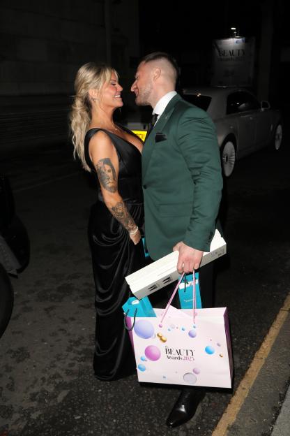 Kerry Katona and Paolo Margaglione leaving the Beauty Awards 2025 in London.