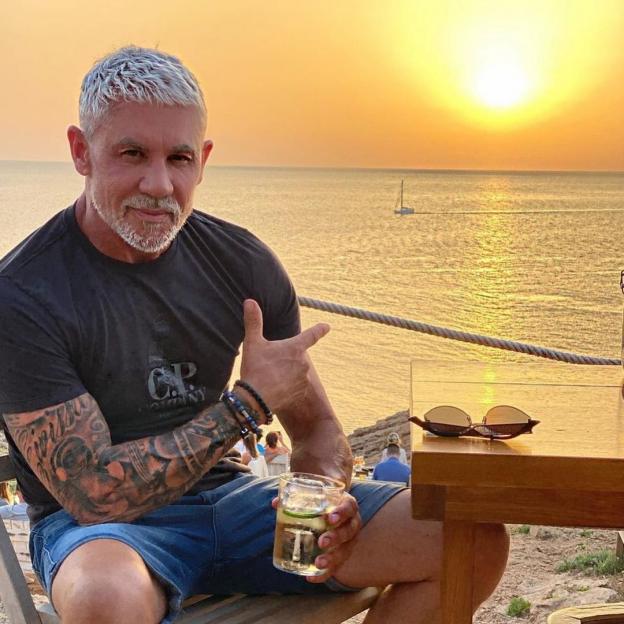 Wayne Lineker enjoying the sunset in Ibiza.