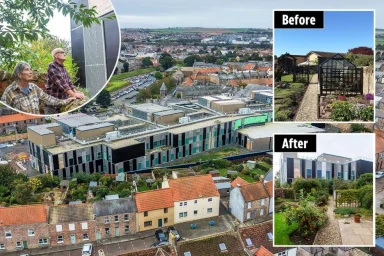 Our street is dwarfed by a half-finished hospital that looks like a GIANT BIN – we fear we can never sell our homes