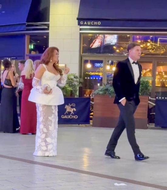 Charlotte Dawson and Matt Sarsfield having a tense discussion at the NTAs.