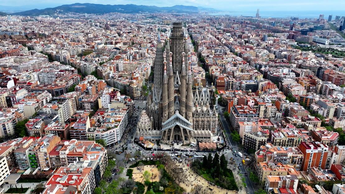 Sagrada Familia church at Barcelona in Catalonia Spain.