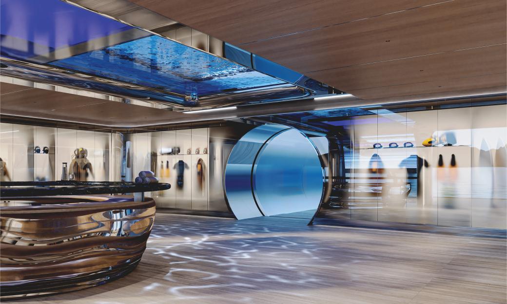 Diver's Club in Aura superyacht