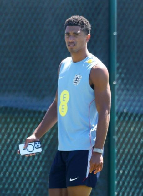 Jude Bellingham during an England training session.