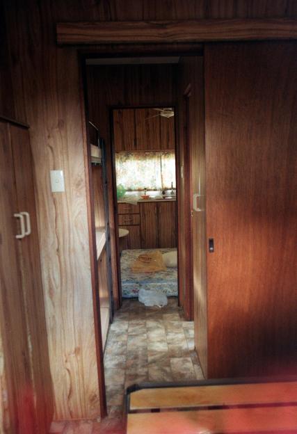 Photo shot through the window of the hut at a Bass Hill Caravan Park where fugit