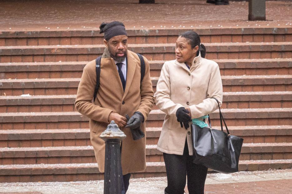 Damion Thomas and Tamara Thomas leaving Birmingham Crown Court.