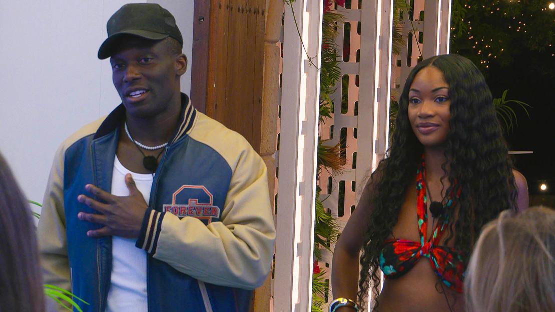 Ope Sowande and Victoria Onanusi on Love Island.