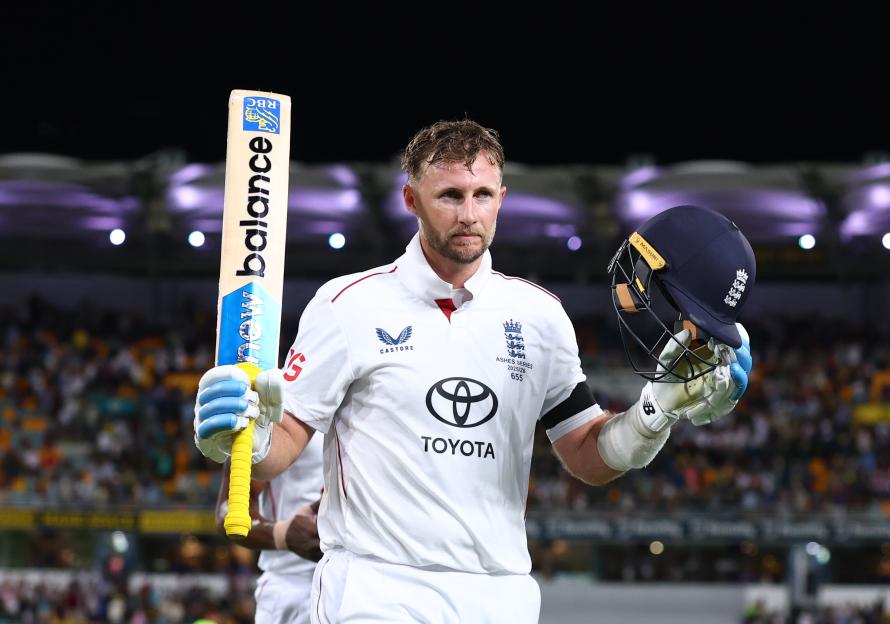 Joe Root of England walking off the field at the end of play on day one of the Second 2025/26 Ashes Series Test Match.