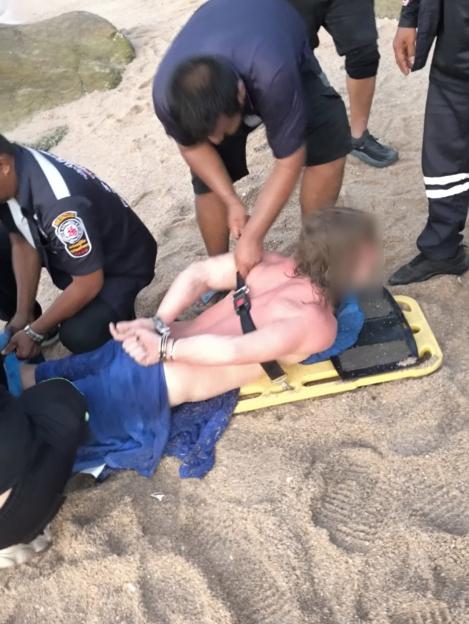 Bizarre Scene: Naked Tourist on Drug-Driven Rampage Tasered by Police at Beach Resort
