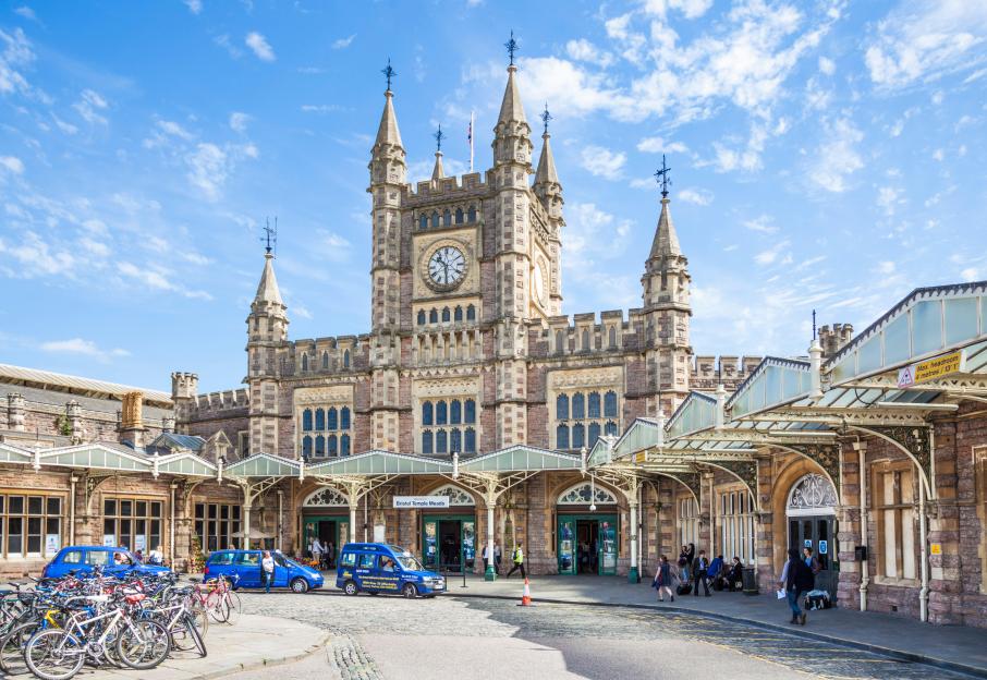 Bristol Temple Meads Railway Station in Bristol, England.