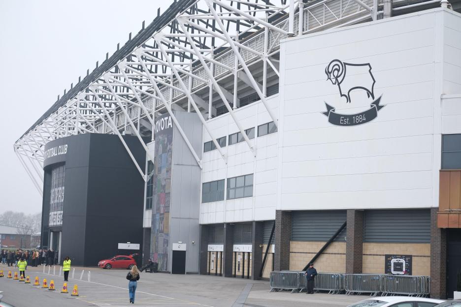 Derby, UK. 21st Mar, 2026. Pride Park Stadium prior to kick off during the EFL Championship football match between Derby County and Birmingham City at Pride Park Stadium in Derby. Credit: SPP Sport Press Photo. /Alamy Live News