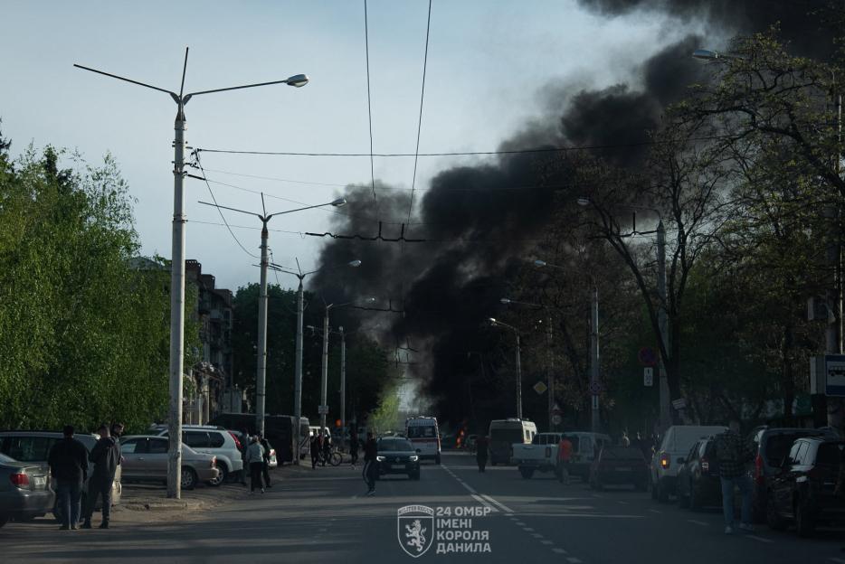 Aftermath of a Russian air attack in Kramatorsk