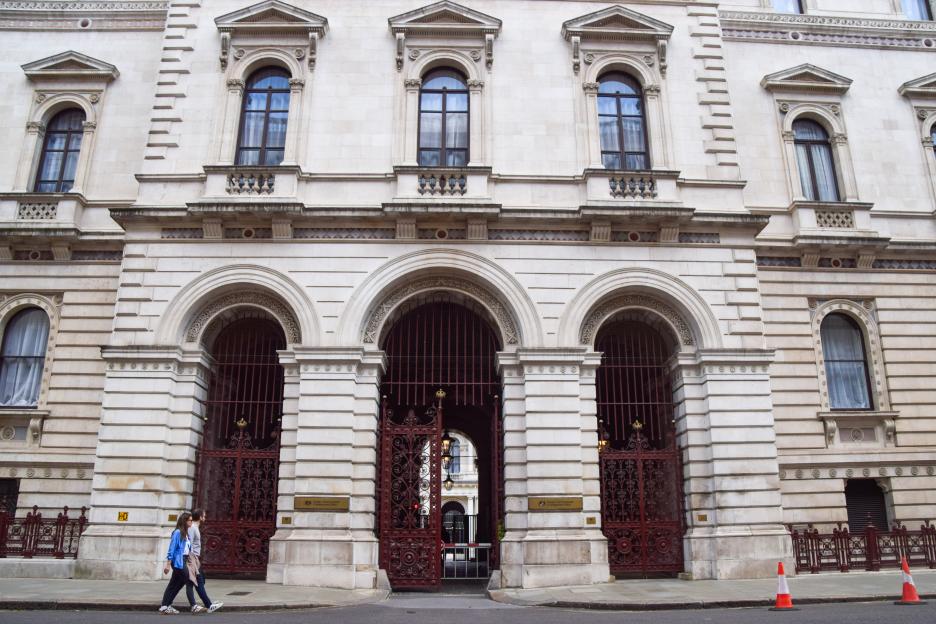 Facade of the Foreign, Commonwealth and Development Office.