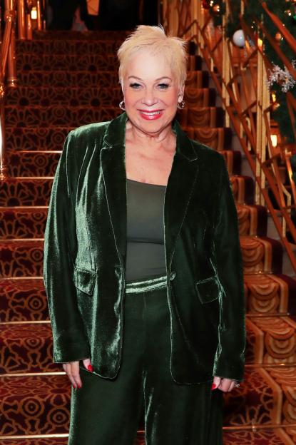 Denise Welch smiling at the press night performance of "Elf The Musical"
