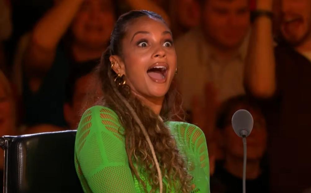 Alesha Dixon looks shocked on Britain's Got Talent.