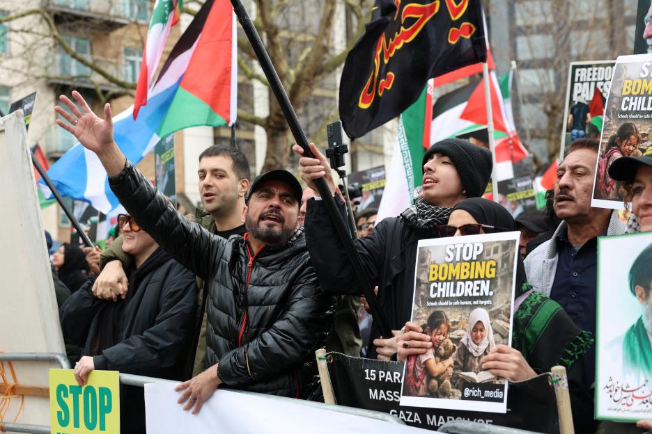 Static protest to mark Al-Quds Day in support of the Palestinian people, in London