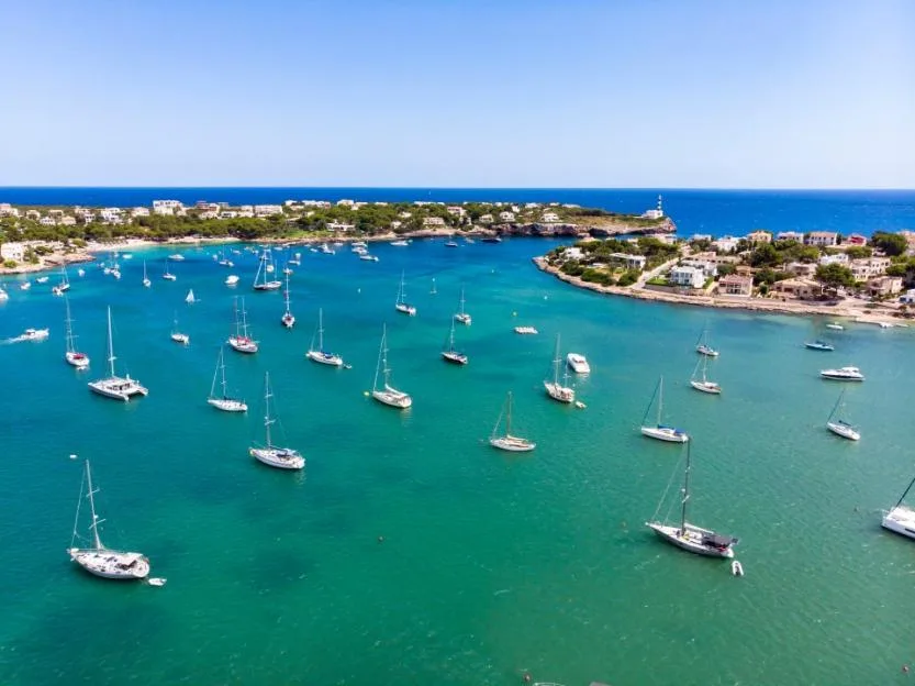 Spain, Baleares, Mallorca, Portocolom, Punta de ses Crestes, Bay of Portocolom