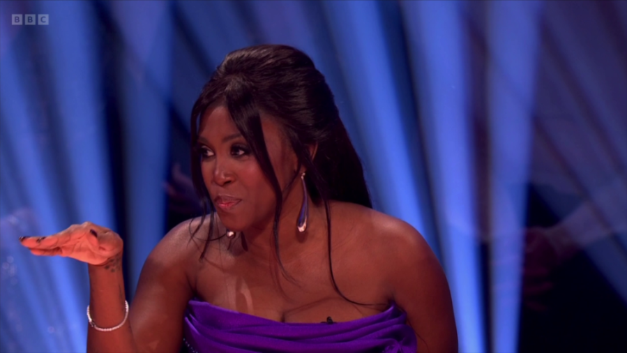 Motsi Mabuse, a judge on Strictly Come Dancing, silencing a professional dancer who shouted during her remarks.