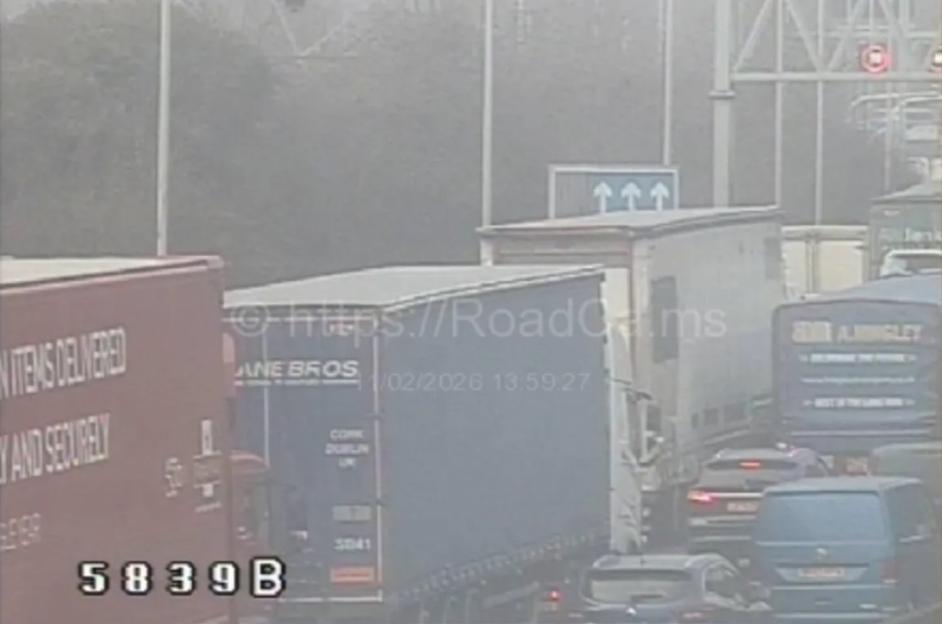 Three-Lorry Crash Causes Major Motorway Closure, Leaving Drivers Trapped in 4-Mile Traffic Jam