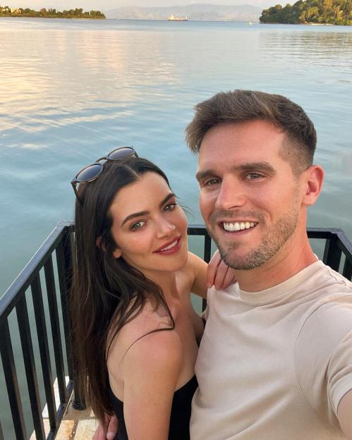 Gaz Beadle and Emma McVey in a selfie by the water.