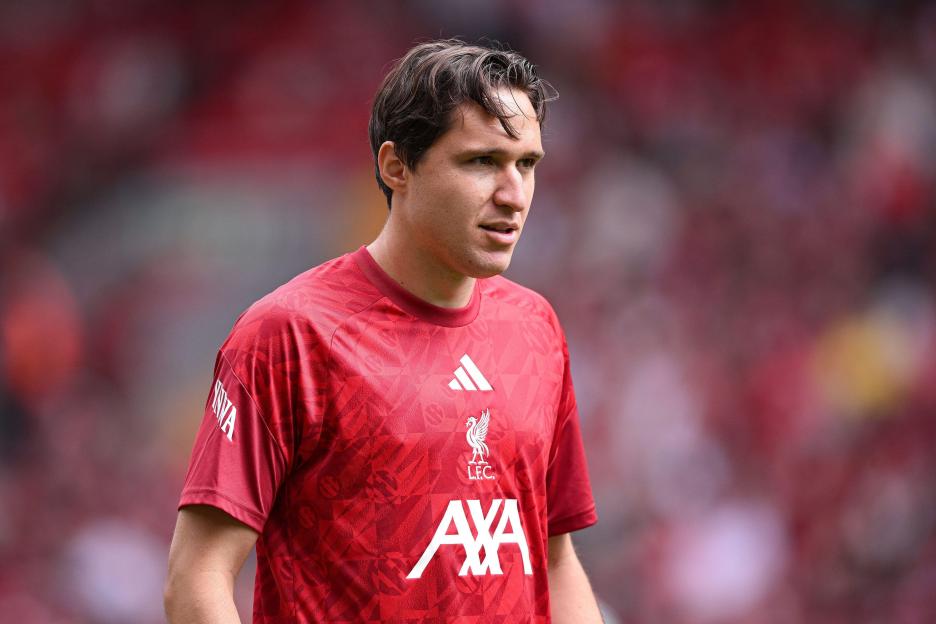 Liverpool, UK. 09th Aug, 2026. Federico Chiesa of Liverpool looks on prior to the Liverpool v AS Monaco Pre-Season friendly match at Anfield, Liverpool, England on 9 August 2026 Credit: Ben Roberts/Every Second Media Credit: Every Second Media/Alamy