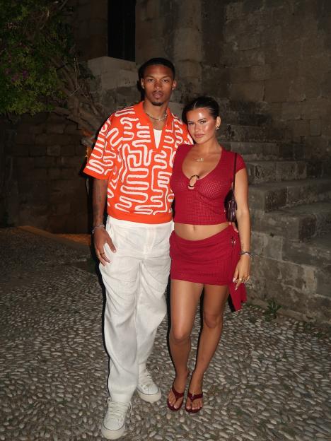 Matilda Draper and Roman Hackett posing together.