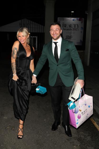 Kerry Katona and Paolo Margaglione leaving The Beauty Awards 2025 in London.