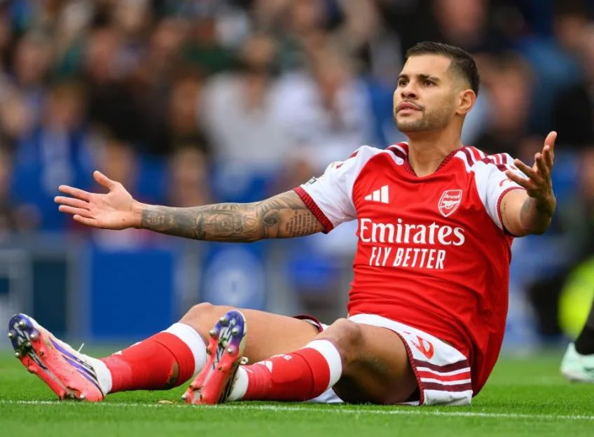 Arsenal's Bruno Guimaraes in action on the field.