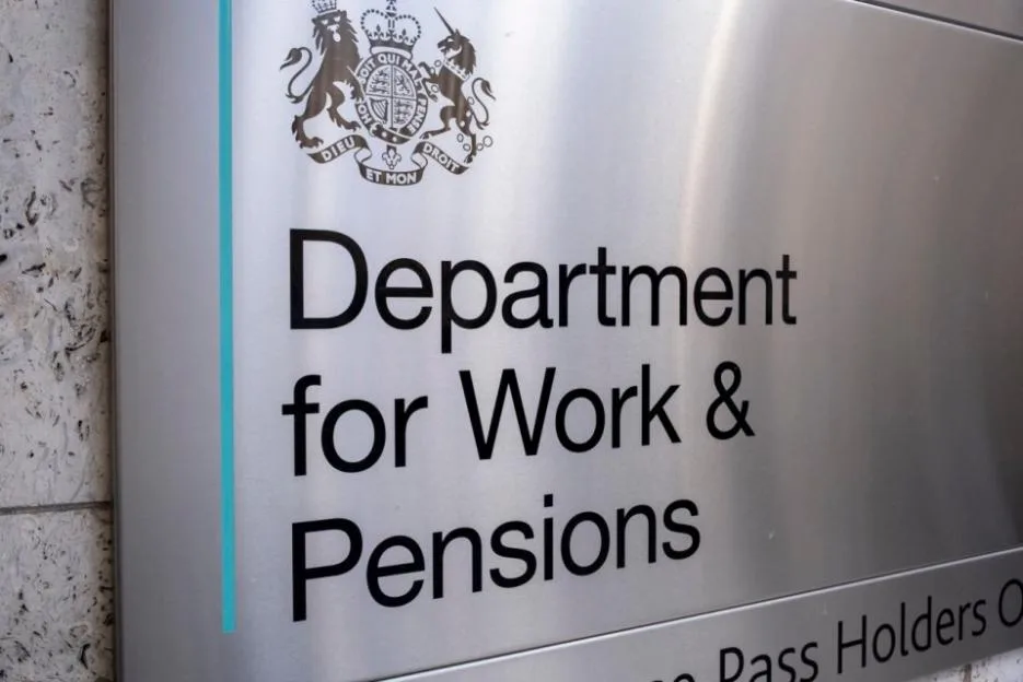 Sign for the Department for Work and Pensions.