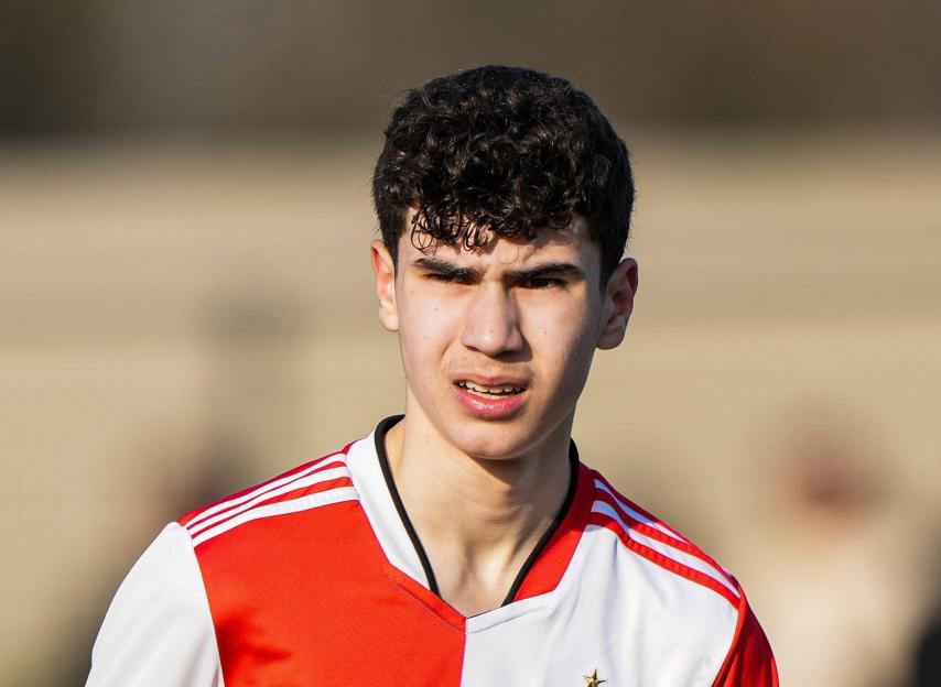 Rotterdam - Shaqueel van Persie of Feyenoord O16 during the match between Feyenoord O16 and NAC JA15-1 at Nieuw Varkenoord on 26 February 2022 in Rott