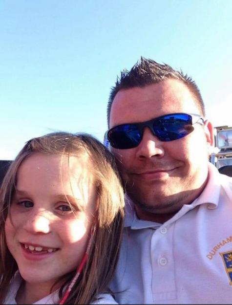 Holly Newton with her step-father Lee.