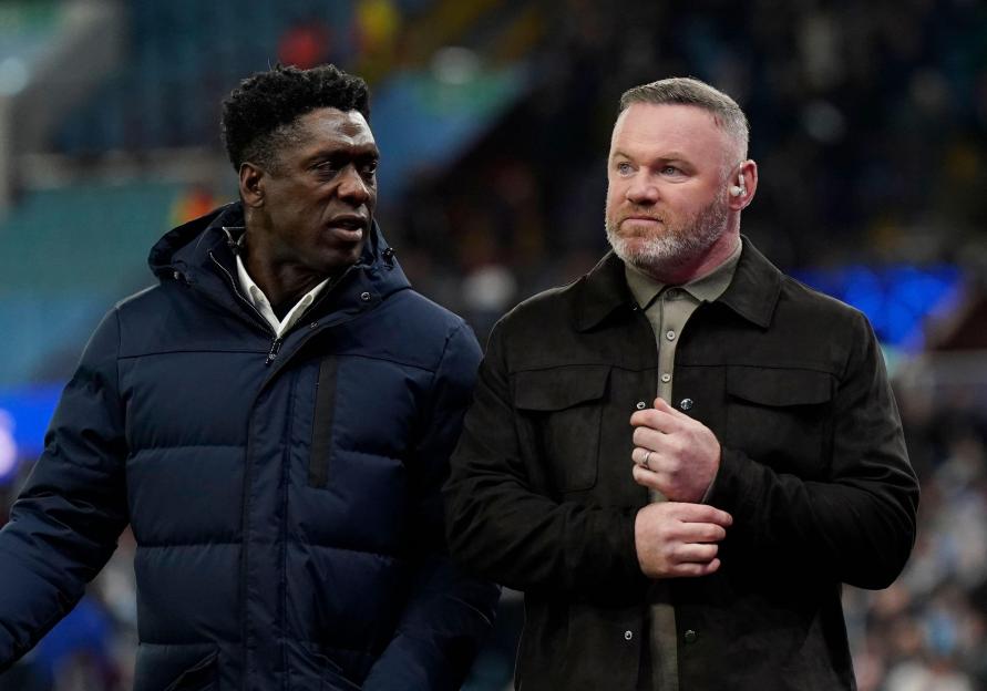 TV pundits Clarence Seedorf and Wayne Rooney.