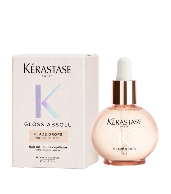 Kerastase Glaze Drops Wild Rose in Oil hair oil and its packaging.