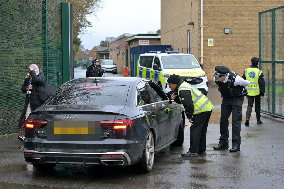 Police and security on the scene at Kingsbury High Lower School.