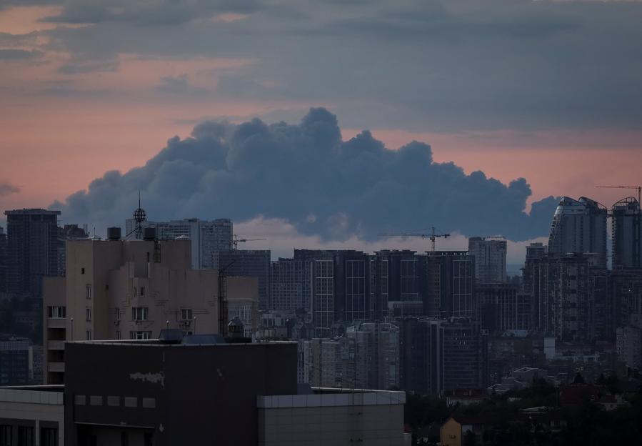 Russian missile strike in Kyiv