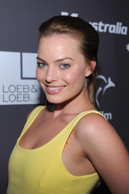 Actress Margot Robbie smiling at the Annual Australians in Film Breakthrough Awards.