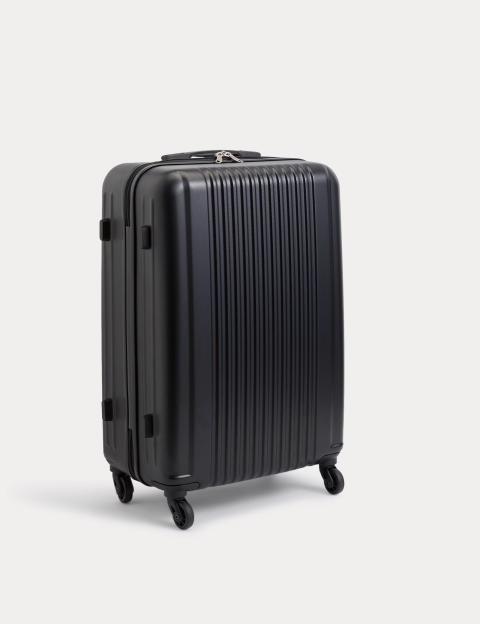Black Vienna 4-wheel hard shell medium suitcase.