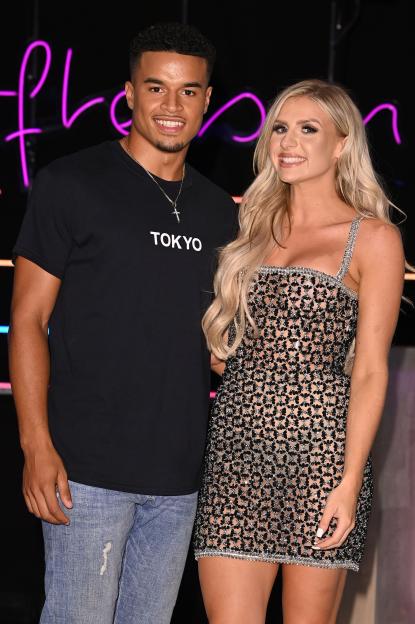 Chloe Burrows and Toby Aromolaran at the 'Love Island: Aftersun - The Reunion' TV show.