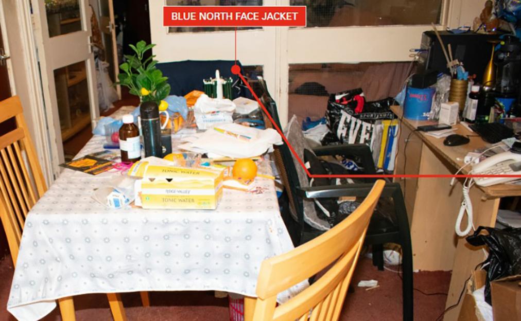 A blue North Face jacket found at Simon Levy's home.