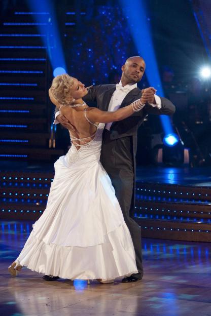 Ricky Whittle and Natalie Lowe dancing during a dress rehearsal for Strictly Come Dancing.