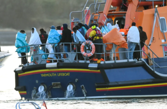 Migrants rescued by the Yarmouth Lifeboat.