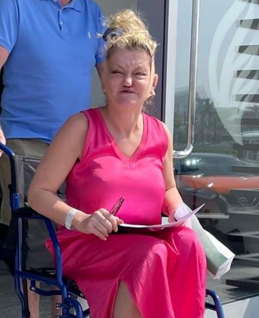 *PREMIUM-EXCLUSIVE* MUST CALL FOR PRICING BEFORE USAGE - Former EastEnders star Danniella Westbrook seen at The Gargash Hospital as the star undergoes extensive reconstructive surgery which includes a full face, neck and brow lift with lip & nose rec