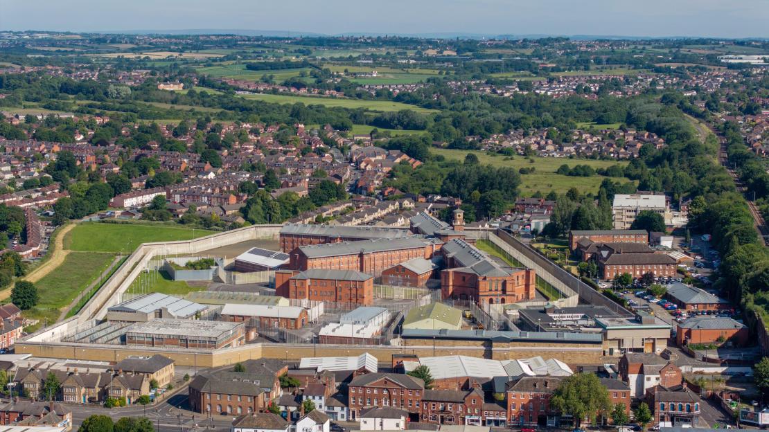 Aerial view of Wakefield Prison in West Yorkshire.