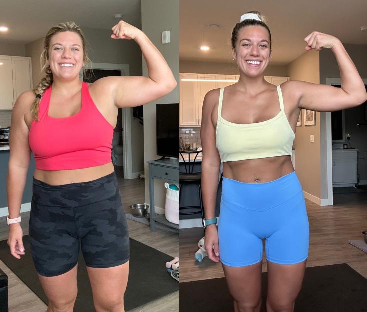 Lex Banach before and after she lost weight.