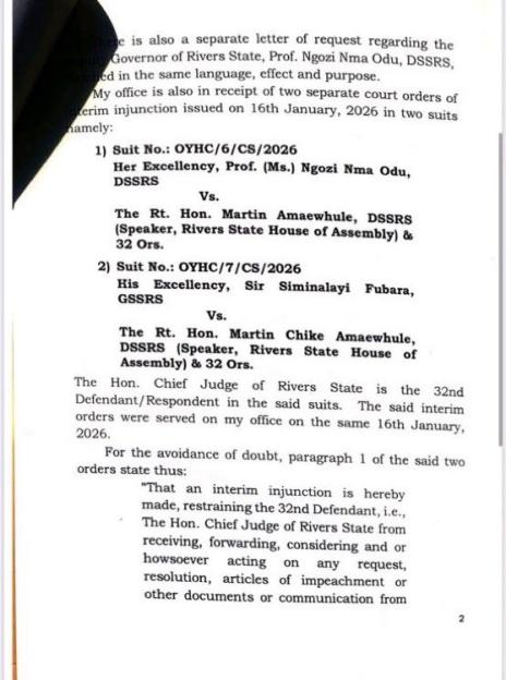 BREAKING: Rivers Chief Judge Refuses to Establish Panel Against Governor Fubara and Deputy